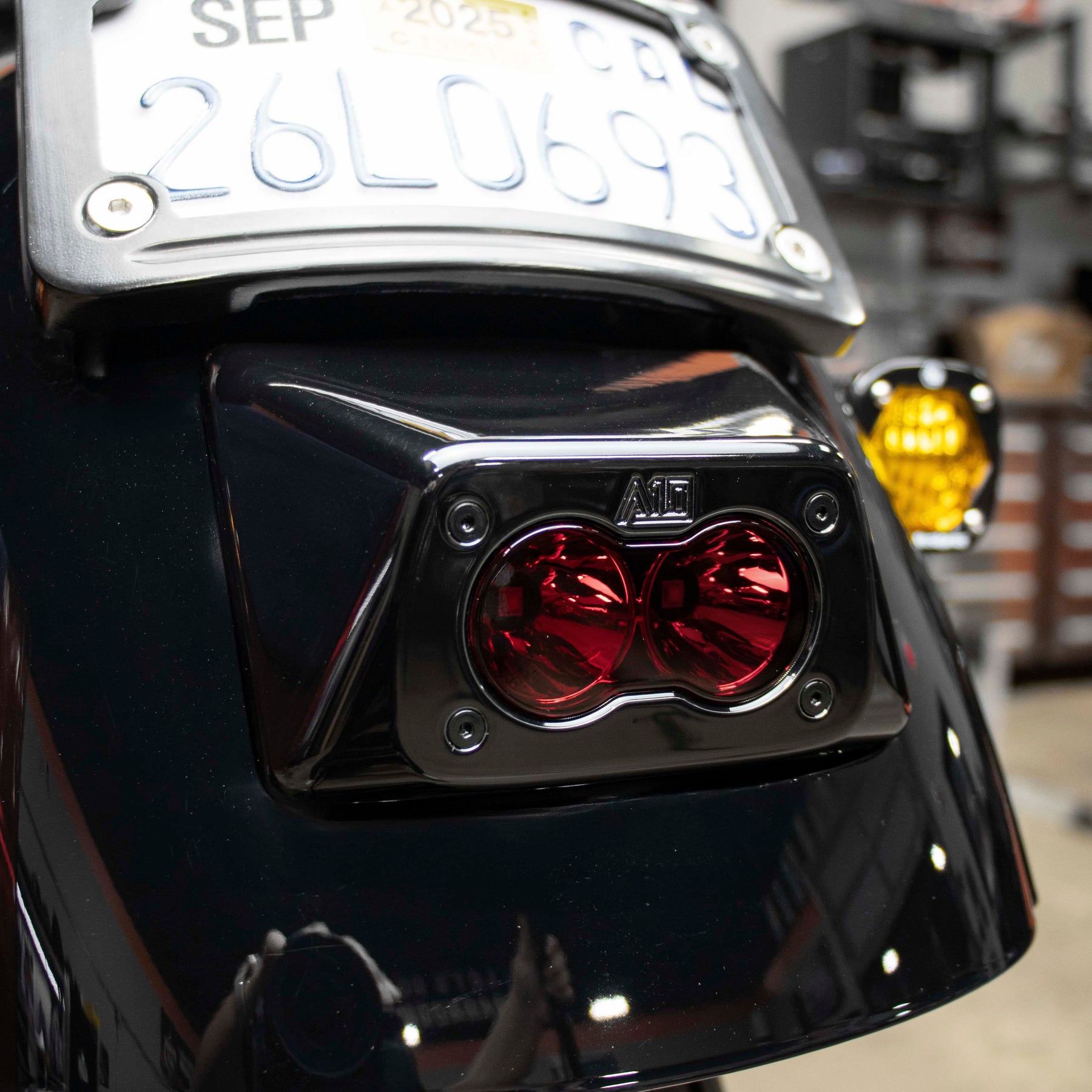 A10 Moto Low Rider S Rear Tail Light With Standard Baja Designs Red S2 A10 Moto