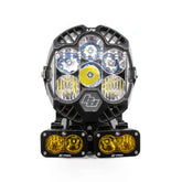 A10 Moto 3.5" Universal "Naked" Lp6 Mount With Dual S2's Combo Kit Fits Low Rider S And Dynas A10 Moto New Softail/Touring White S2 Sport Driving Combo White