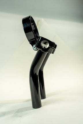 Bung King Handlebar Riser with Adjustable Gauge Mount, Wrinkle Black - 2022-2025 Low Rider S (FXLRS), 2025 Low Rider ST (FXLRST) Riser Bung King