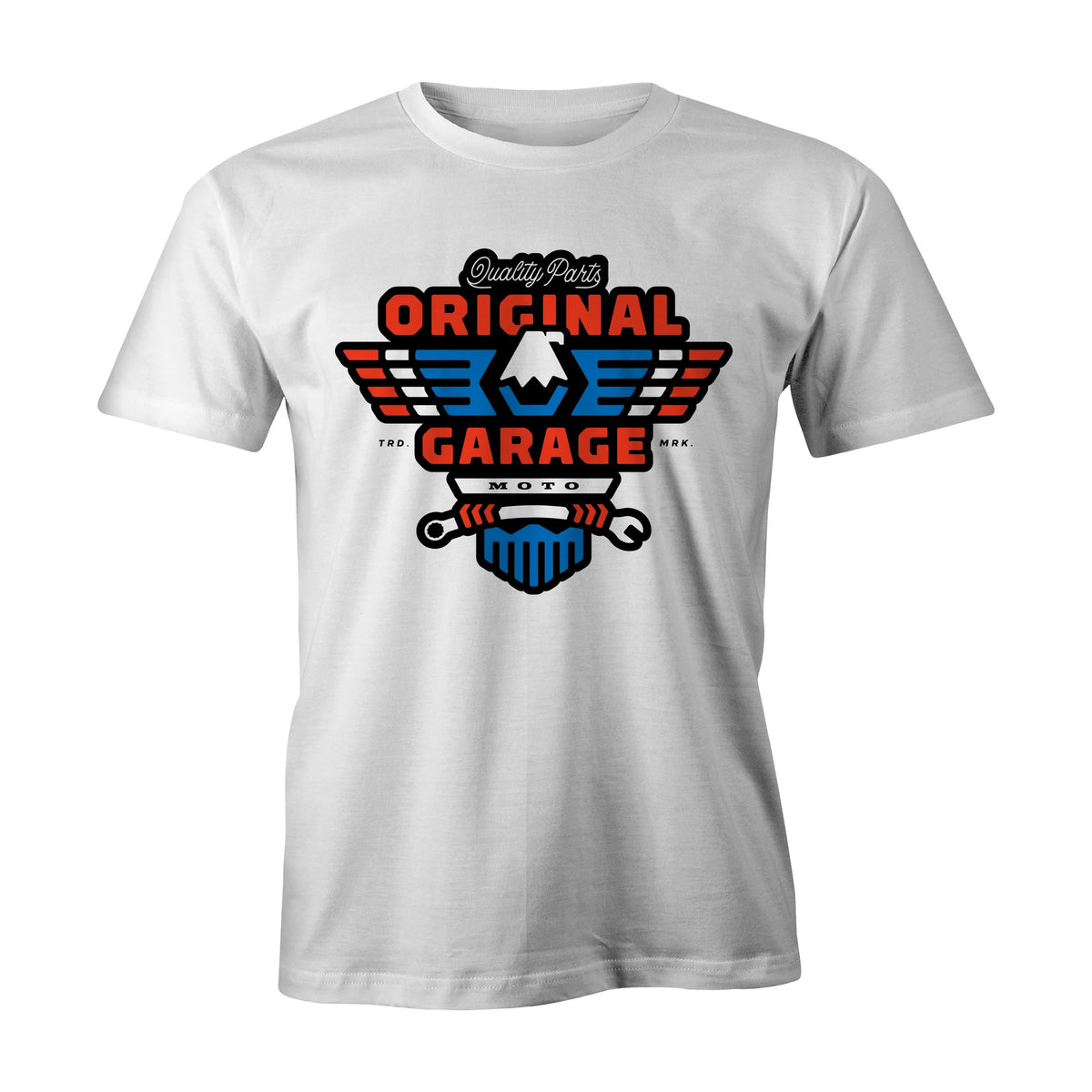 OG "American Eagle" Tee, White T-Shirt Original Garage Moto S