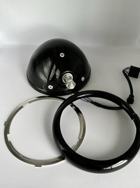 Street Syndicate Mfg 5-3/4" Top-Mount Headlight Bucket with Black Trim Ring & Wiring Harness Headlight Housing & Nacelle Street Syndicate Mfg Default Title
