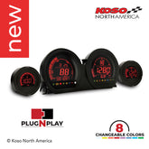 HD-03 - 4 pieces LCD kit (8 changeable colors) - 14+ Touring Gauges Koso North America