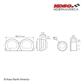 HD-03 - 4 pieces LCD kit (8 changeable colors) - 14+ Touring Gauges Koso North America