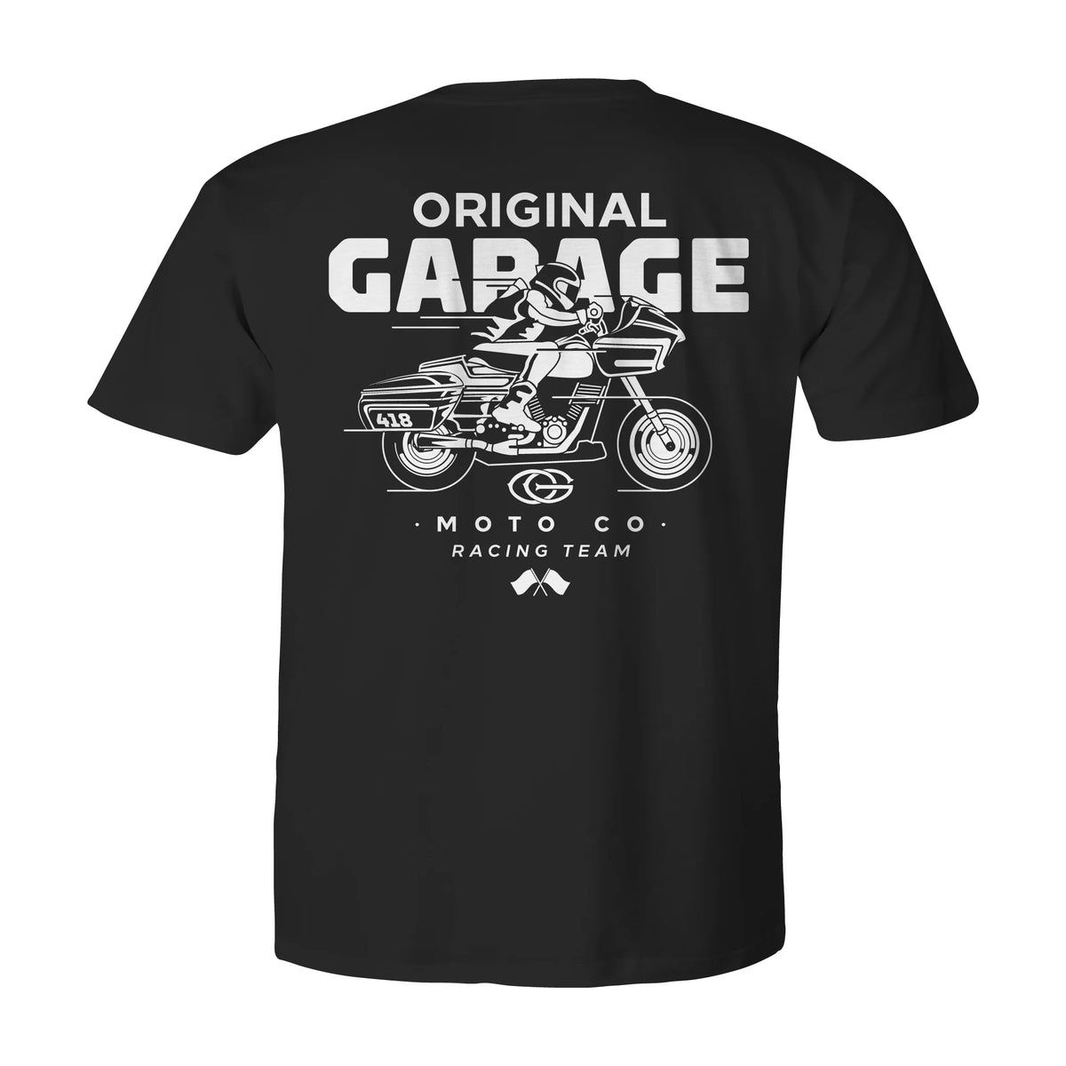 OG "Bagger Racing" Tee, Black T-Shirt Original Garage Moto