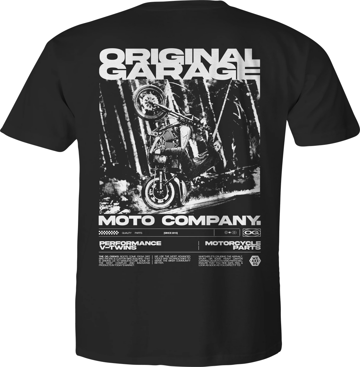 OG "Built To Ride" Tee, Black T-Shirt Original Garage Moto