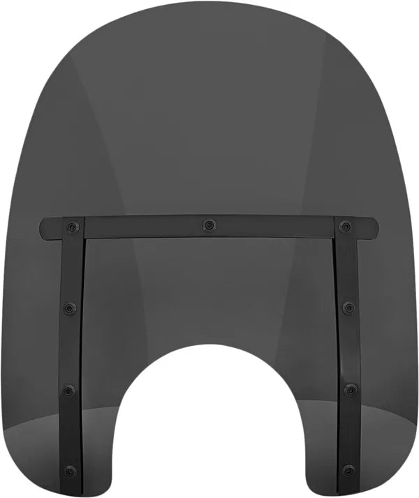 15” Memphis Slim Windshield, Dark Black Smoke & Black Straps Windshield Memphis Shades