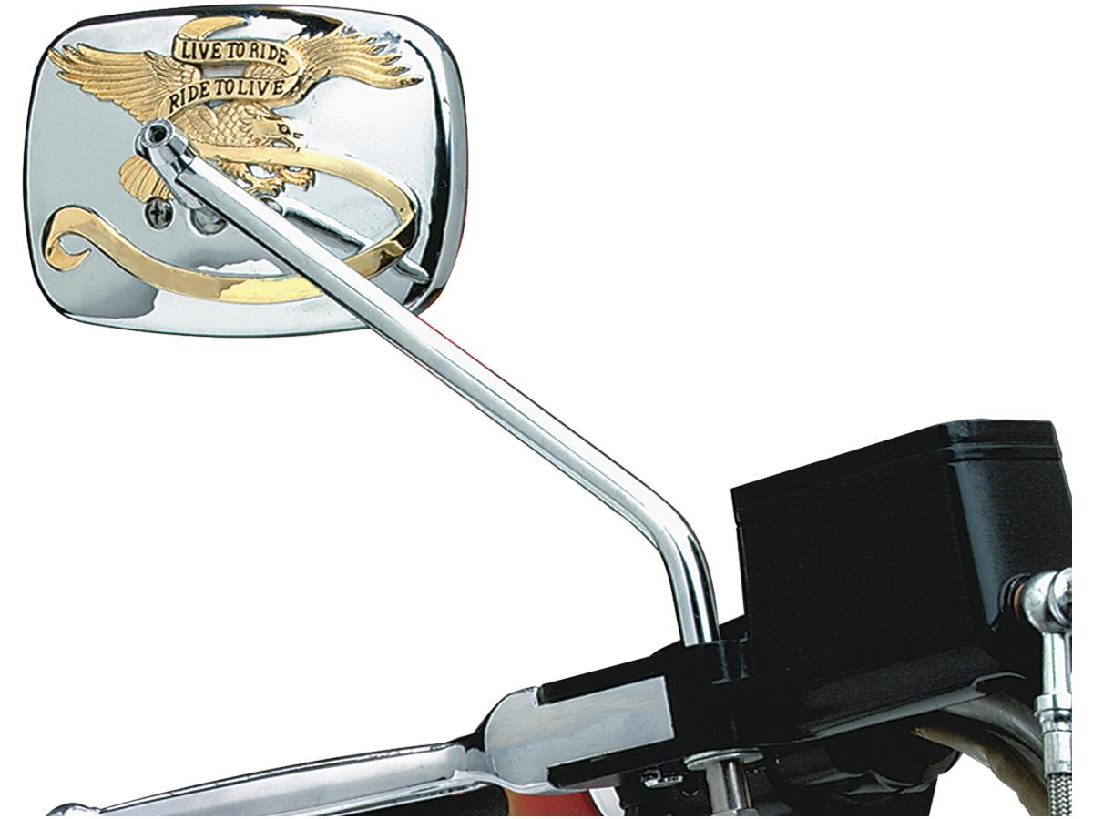 Cce Live To Ride Mirror "Live To Ride, Ride To Live" Chrom, Gold Cce Default Title