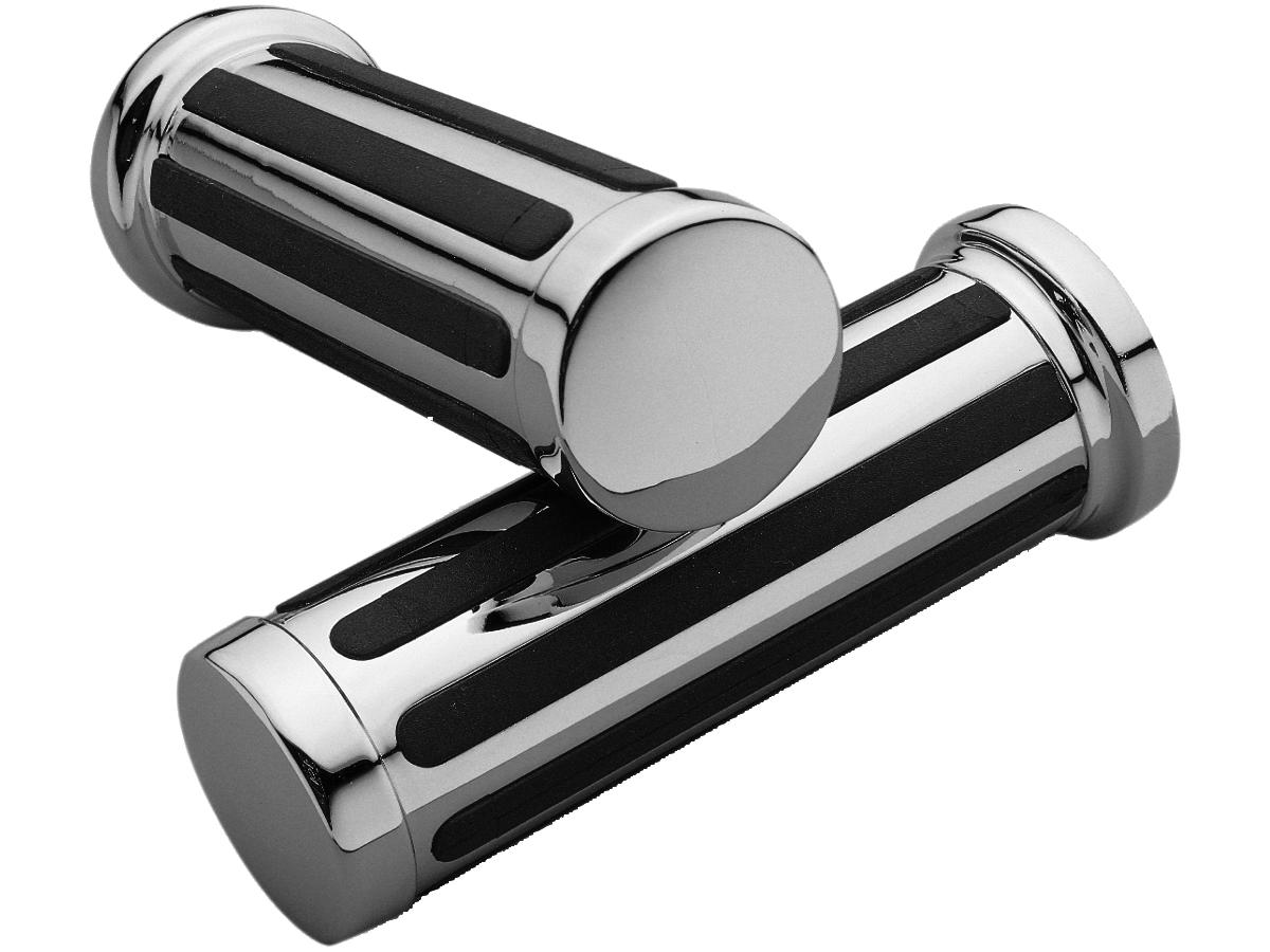 Cce Ribbed Grips Chrome 1" Throttle Cables Cce Default Title