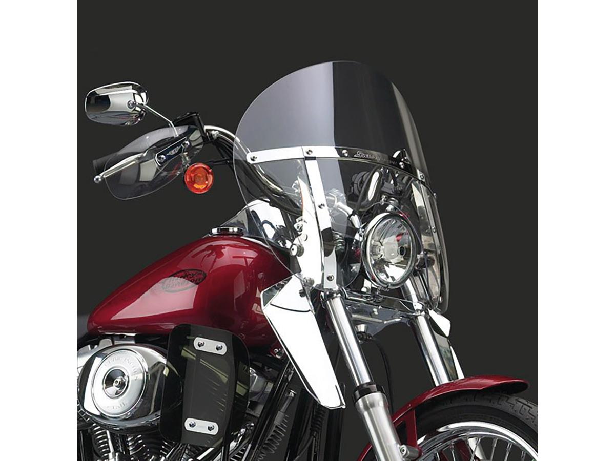National Cycle Chopped Heavy Duty Windshield Without Mounting Kit Height: 18,5", Width: 21,5", Classic Round Headlight Cutout To Top Of Screen: 14.25 15.75" Clear National Cycle Default Title