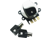 Cce Dash Panel Side Hinge Ignition Switch, Chrome With Barrel Style Key Side Hinge Ignition Switch Cce Default Title