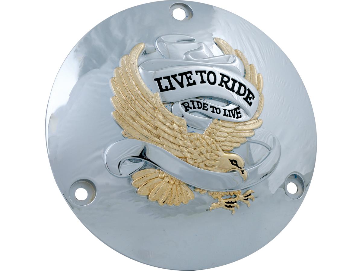 Cce Live To Ride Derby Cover 3 Hole Chrome Gold Cce Default Title