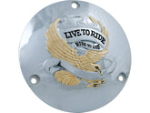 Cce Live To Ride Derby Cover 3 Hole Chrome Gold Cce Default Title