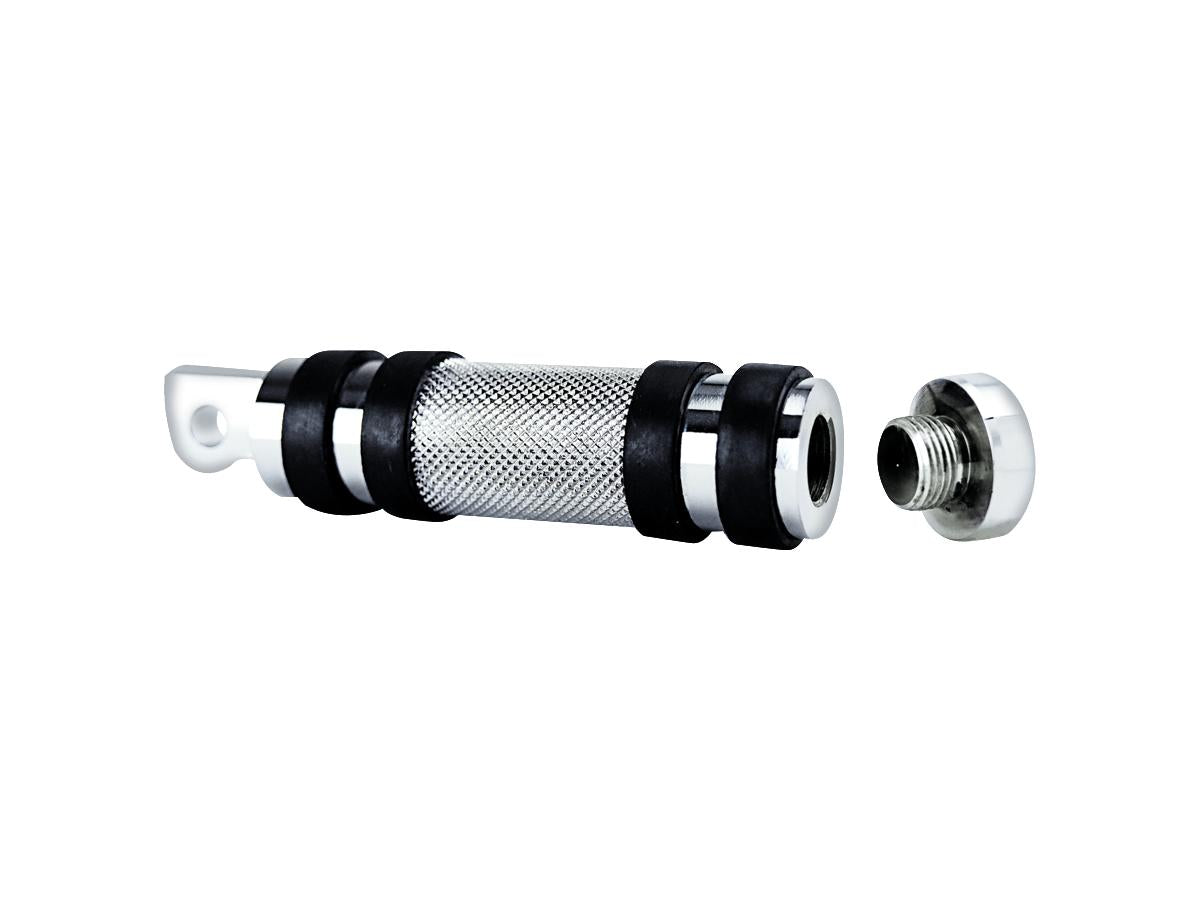 Cce Knurled Stash Tube Footpegs With Thread Cap Chrome Cce Default Title