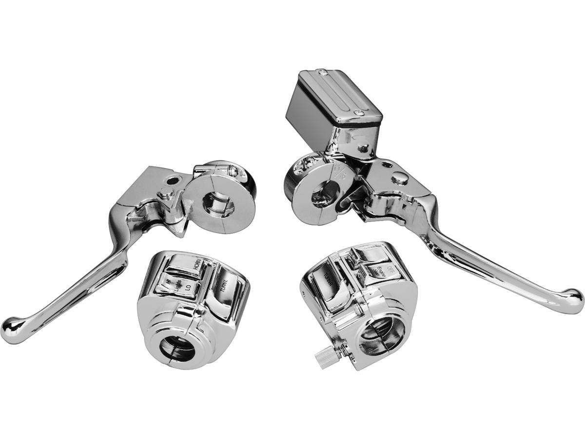 Cce 82 95 Chrome Handlebar Control Kit Without Switches Chrome 3/4" 1" Dual Disc Cce Default Title