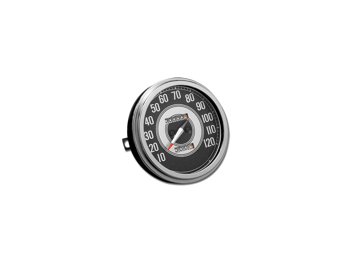 Motor Factory 41 45 Fl Style Speedometer Scale: 120 Mph; Scale Color: Black/Silver; Ratio 1:1 Motor Factory Default Title
