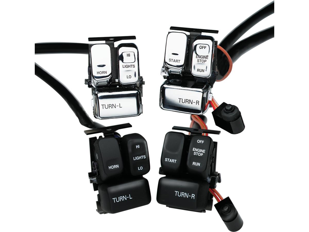 Daytona Japan 96 Up Ergonomic Replacement Engine Horn And Dimmer Switch Horn/Dimmer Switch Chrome Daytona Japan Default Title