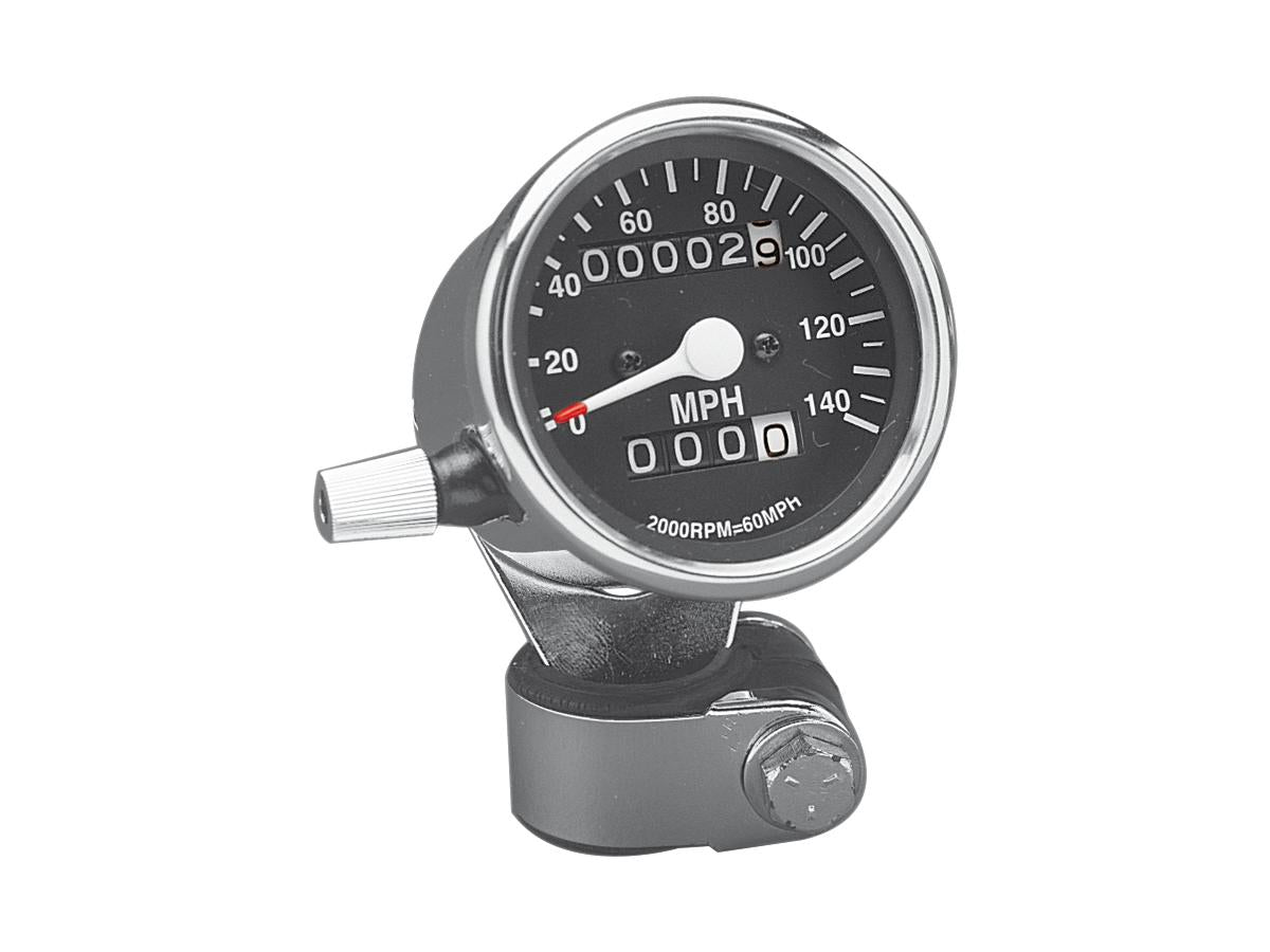 Cce Mini Speedometers With Resettable Odometers Scale: 140 Mph; Scale Color: Black; Ratio 2:1 Chrome Cce Default Title