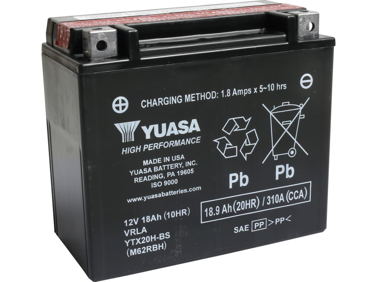 Yuasa Maintenance Free High Performance Ytx20 H Bs Battery Dry Battery With Acid Pack Lead Acid, 310 A, 18.9 Ah Yuasa Default Title