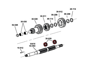 Cce Transmission Needle Bearing Main And Countershaft 5 Speed Sportster 91 20, Big Twin 85 06 Pack 4 Cce