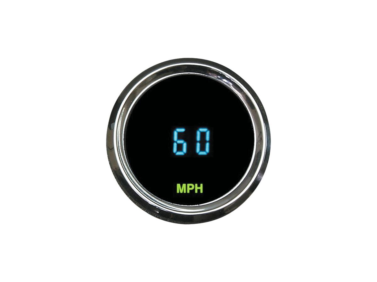 Dakota Digital Round Mini Speedometer Scale: 225 Mph; Scale Color: Black Chrome 52.388 Mm Dakota Digital Default Title