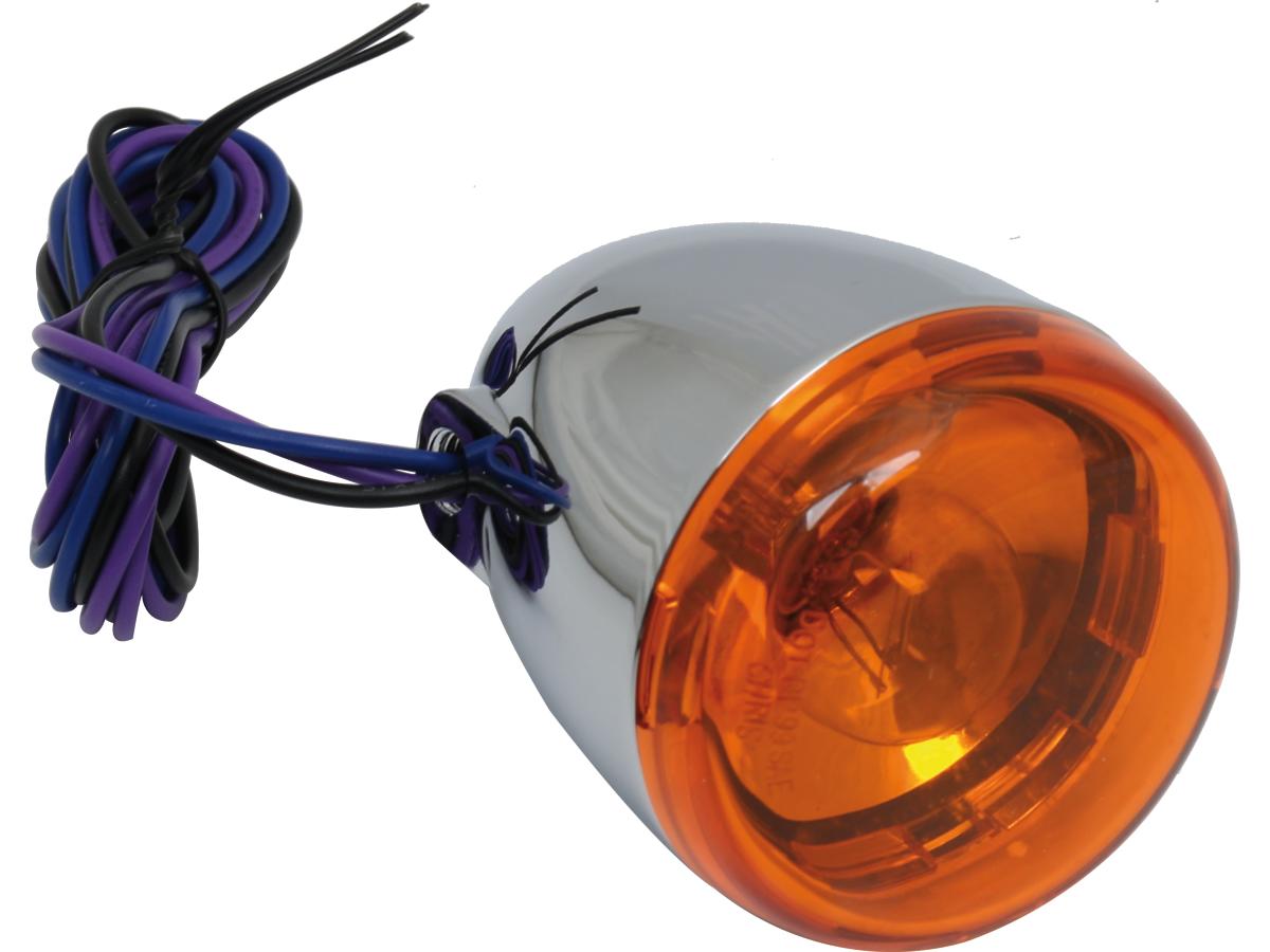 Cce Deuce Style Turn Signal Rear, Wires Exit Through Mounting Hole Chrome Amber Dual Filament Cce Default Title