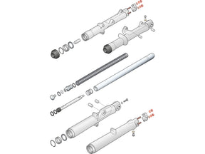 Colony Fork Slider Bottom Cap Stud And Nut Kit 73 Up Showa And Kayaba Chrome Colony