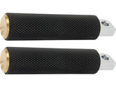 Arlen Ness Knurled Rubber Footpegs Black Rubber, Brass Endcap Arlen Ness Default Title