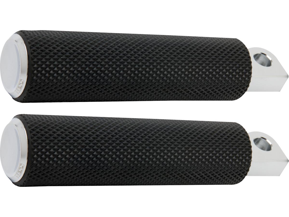 Arlen Ness Knurled Rubber Footpegs Black Rubber, Chrome Endcap Arlen Ness Default Title