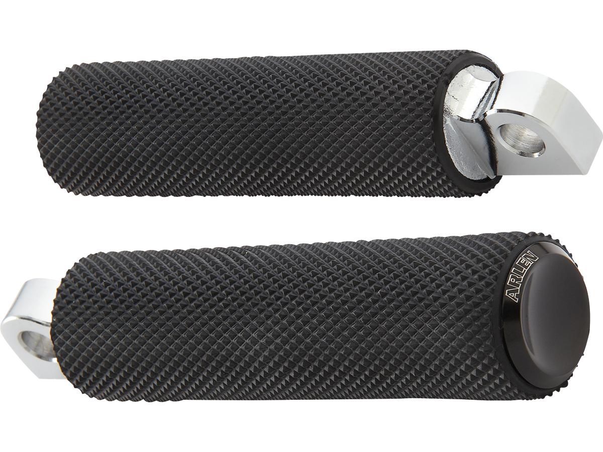 Arlen Ness Knurled Rubber Footpegs Black Rubber, Black Endcap Arlen Ness Default Title