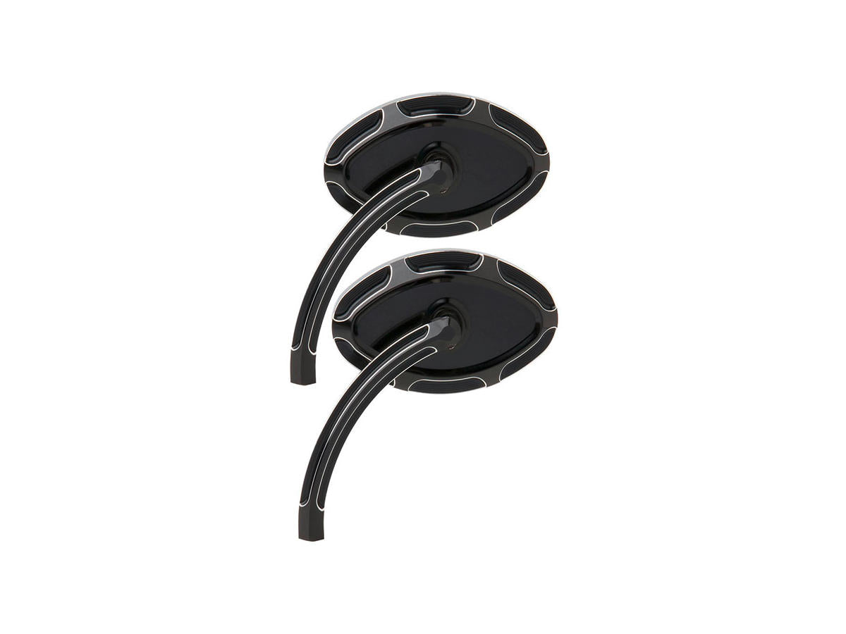 Arlen Ness Beveled Cat Eye Mirror Short Stem Black Anodized Right Arlen Ness Default Title