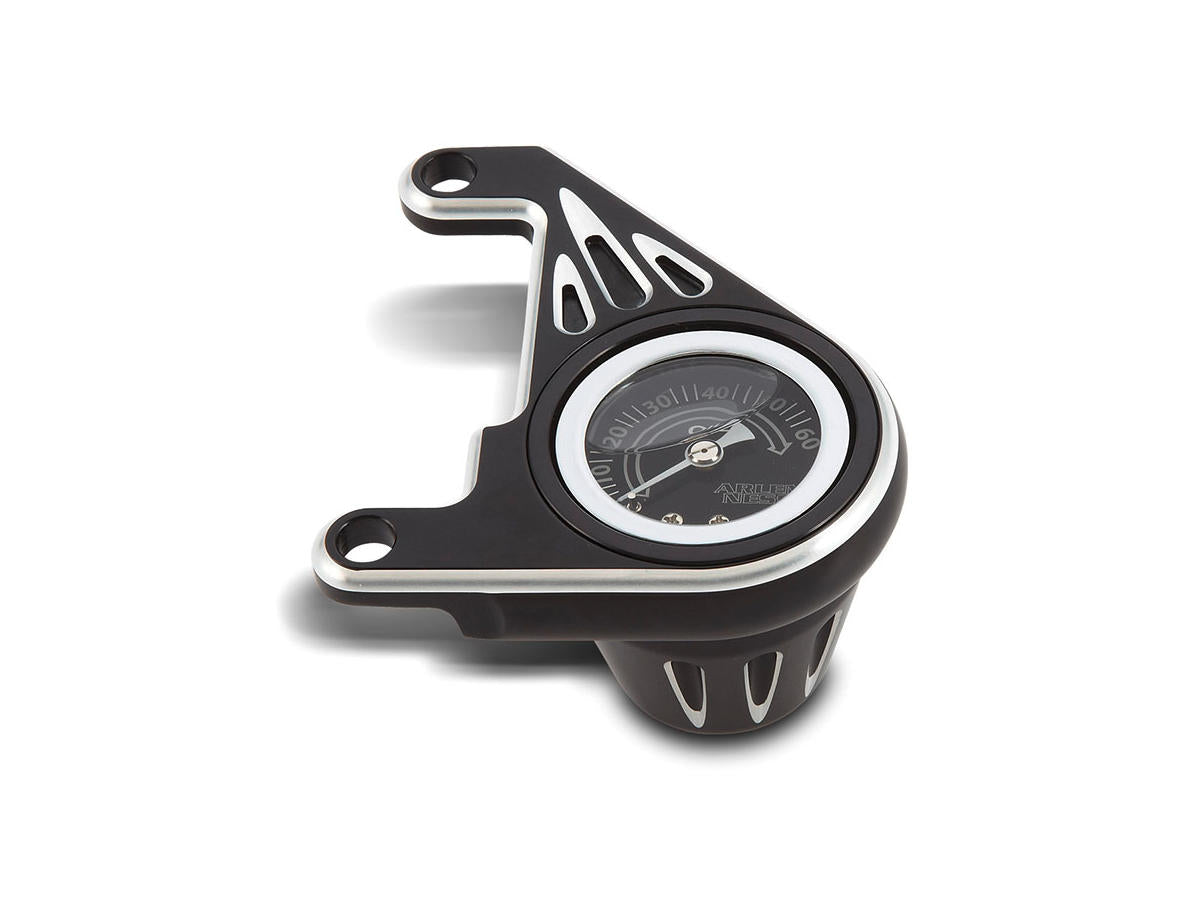 Arlen Ness Deep Cut Oil Pressure Gauge Kit For 93 Up Sportster Black Cut Arlen Ness Default Title