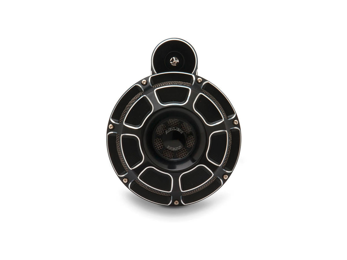 Arlen Ness Beveled Horn Kit, Black Horn Kit Arlen Ness