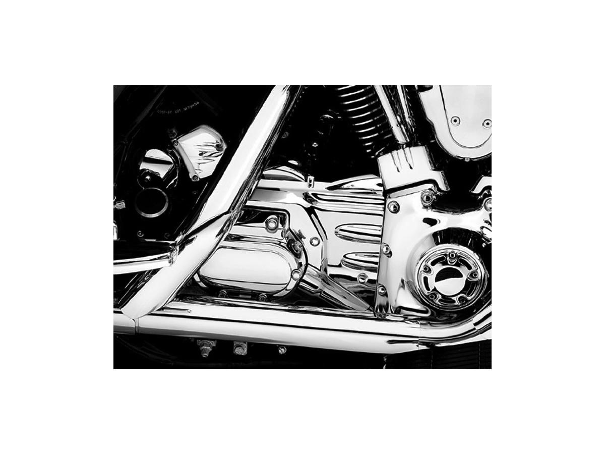 Kuryakyn Transmission Shroud Oil Line Cover And Transmission Shroud Chrome Kuryakyn