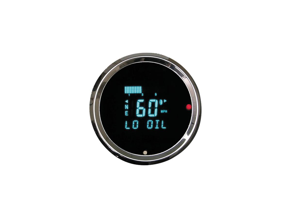 Dakota Digital Round Performance Speedometer Scale: 255 Mph; 199 Km/H; Scale Color: Black Chrome 85.725 Mm Dakota Digital Default Title