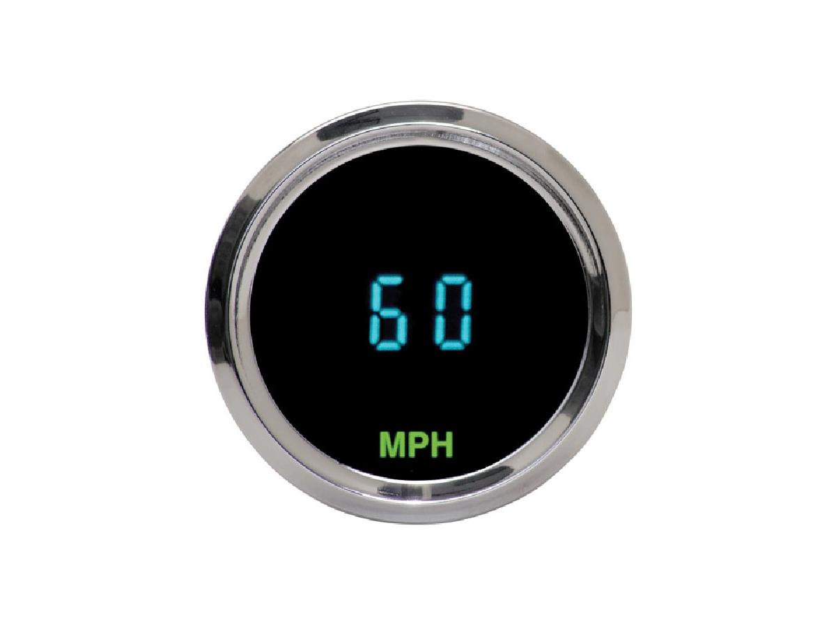 Dakota Digital Round Mini Speedometer Scale: 225 Km/H; Scale Color: Black Chrome 52.3875 Mm Dakota Digital Default Title