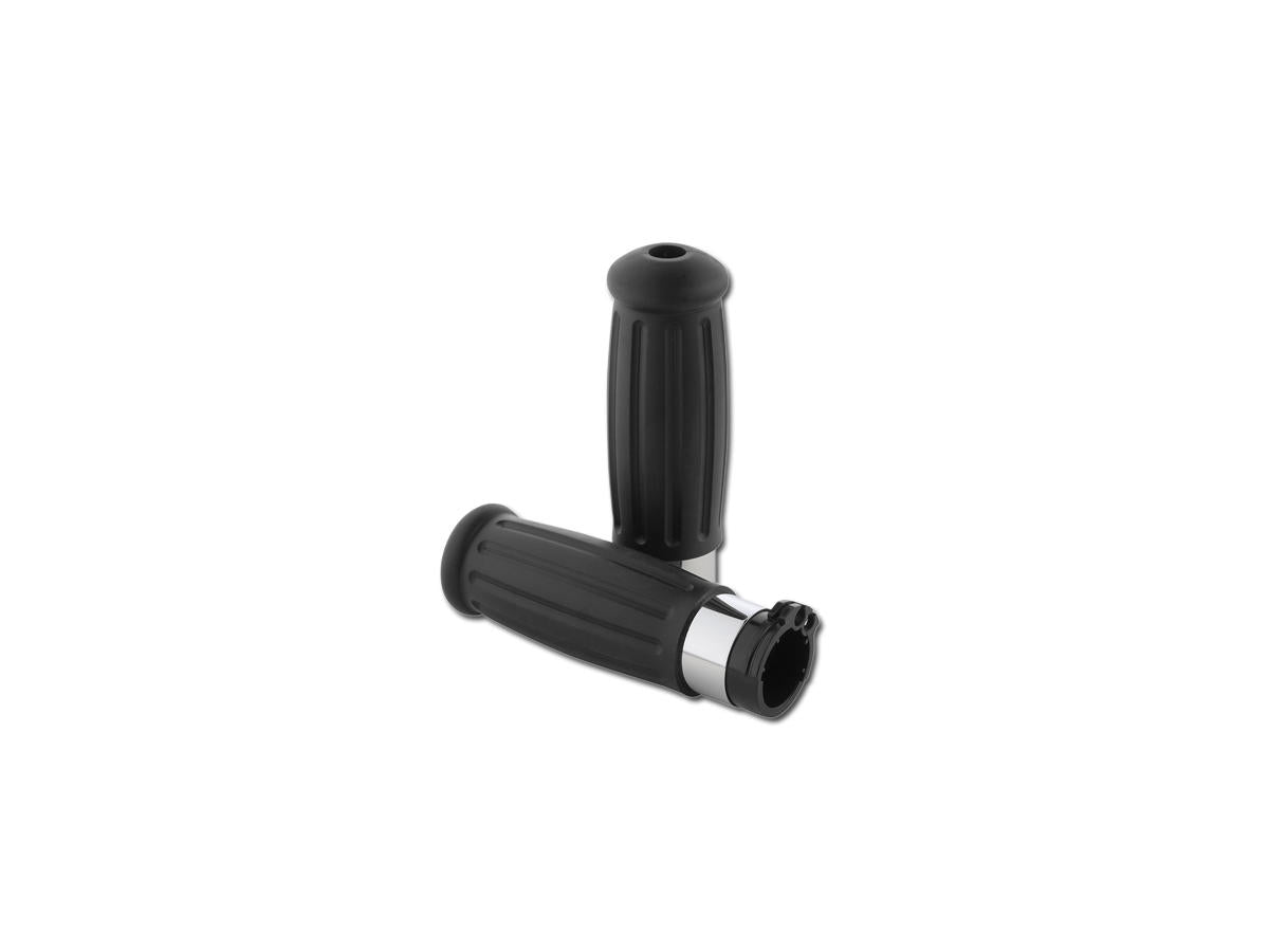 Cce Vintage Grips With Chrome Accents Black 1" Throttle By Wire Cce