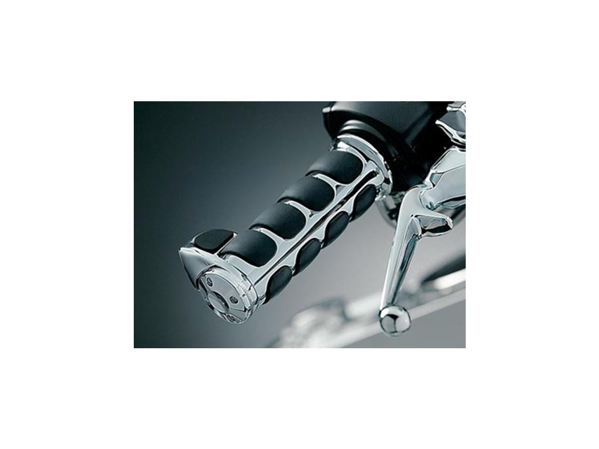 Kuryakyn Premium Iso Grips With Throttle Assist Lever Chrome 1" Throttle Cables Kuryakyn