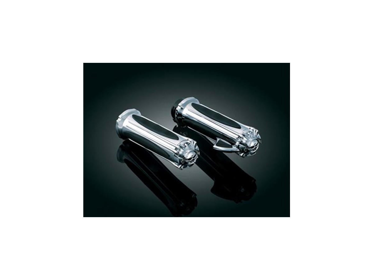 Kuryakyn Zombie Grips With Throttle Boss Chrome 1" Throttle By Wire Kuryakyn Default Title