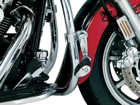 Kuryakyn Longhorn Offset Highway Pegs With 1 1/4" Magnum Quick Clamp Dually Pegs Chrome Kuryakyn