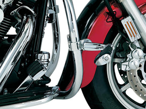 Kuryakyn Longhorn Offset Highway Pegs With 1 1/4" Magnum Quick Clamp Dually Pegs Chrome Kuryakyn