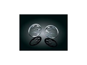 Kuryakyn Flame Speaker Grills Chrome Kuryakyn