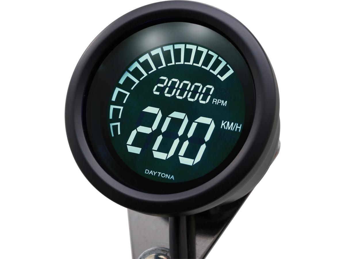 Daytona Japan Digital Velona Speedo &Amp; Tachometer Scale: 200 Mph; 250 Km/H; Scale Color: Black Black 60.0 Mm Daytona Japan Default Title