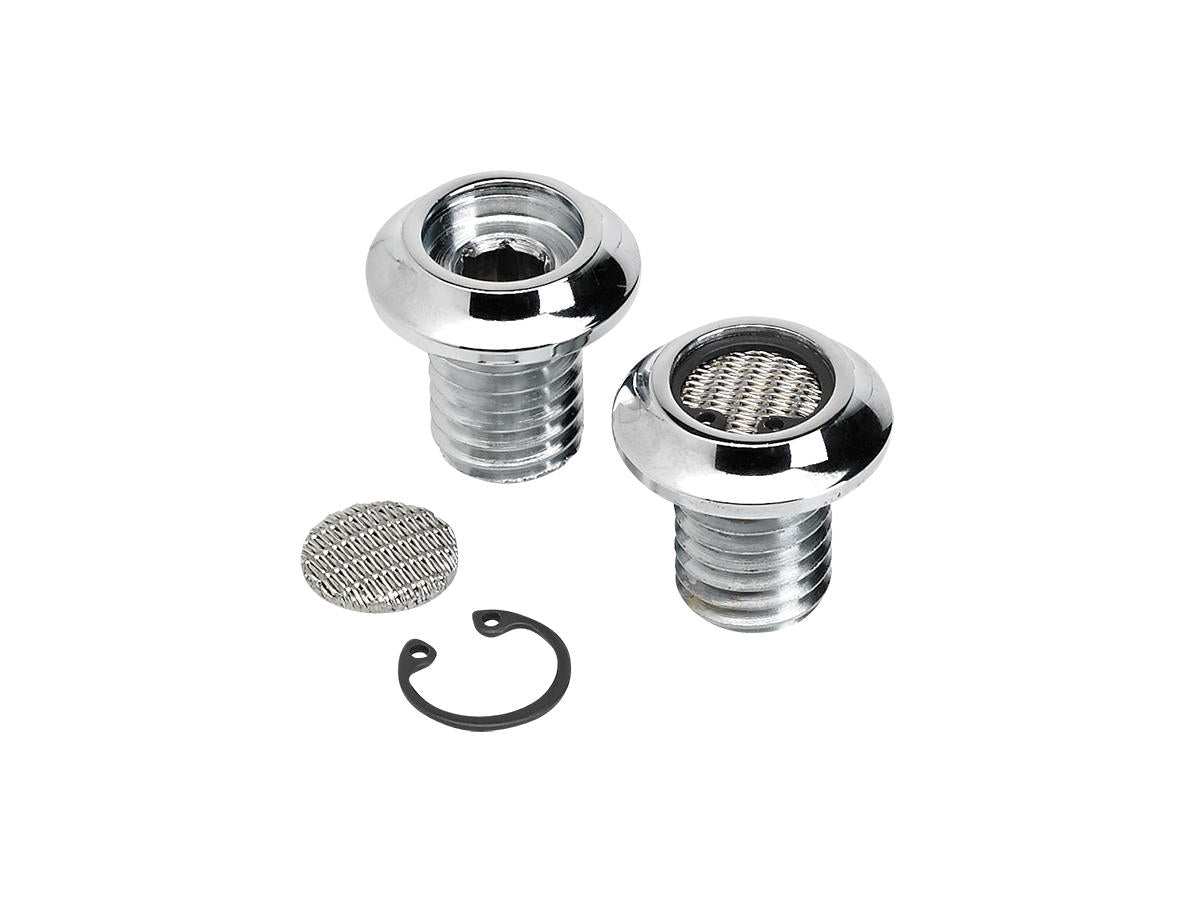Lowbrow Radius Breather Bolts 1/2" 13 Chrome Lowbrow