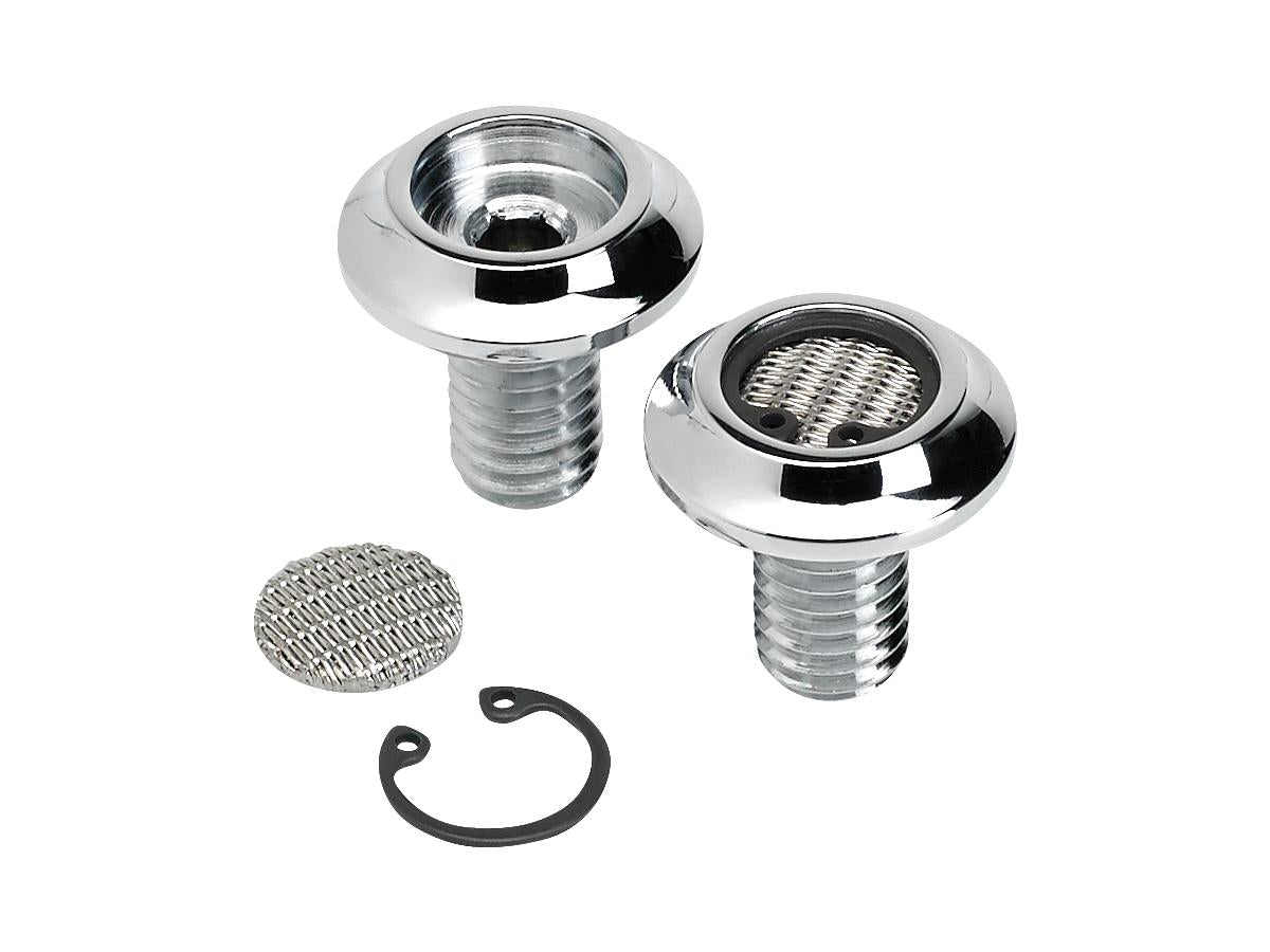Lowbrow Radius Breather Bolts 3/8" 17 Chrome Lowbrow Default Title