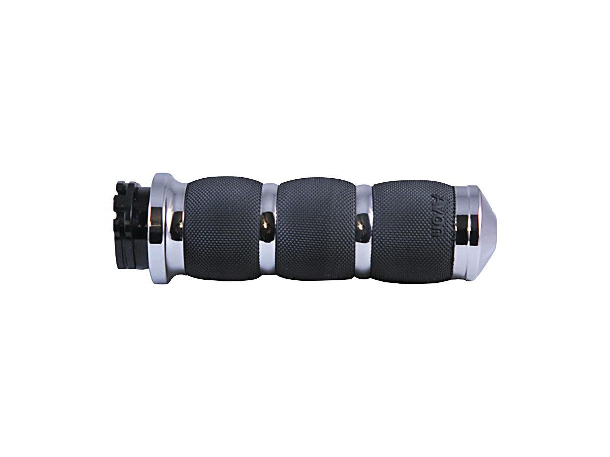 Avon Performance Grips Air Cushion Grips Black Rubber Chrome 1" Throttle Cables Avon Grips Default Title
