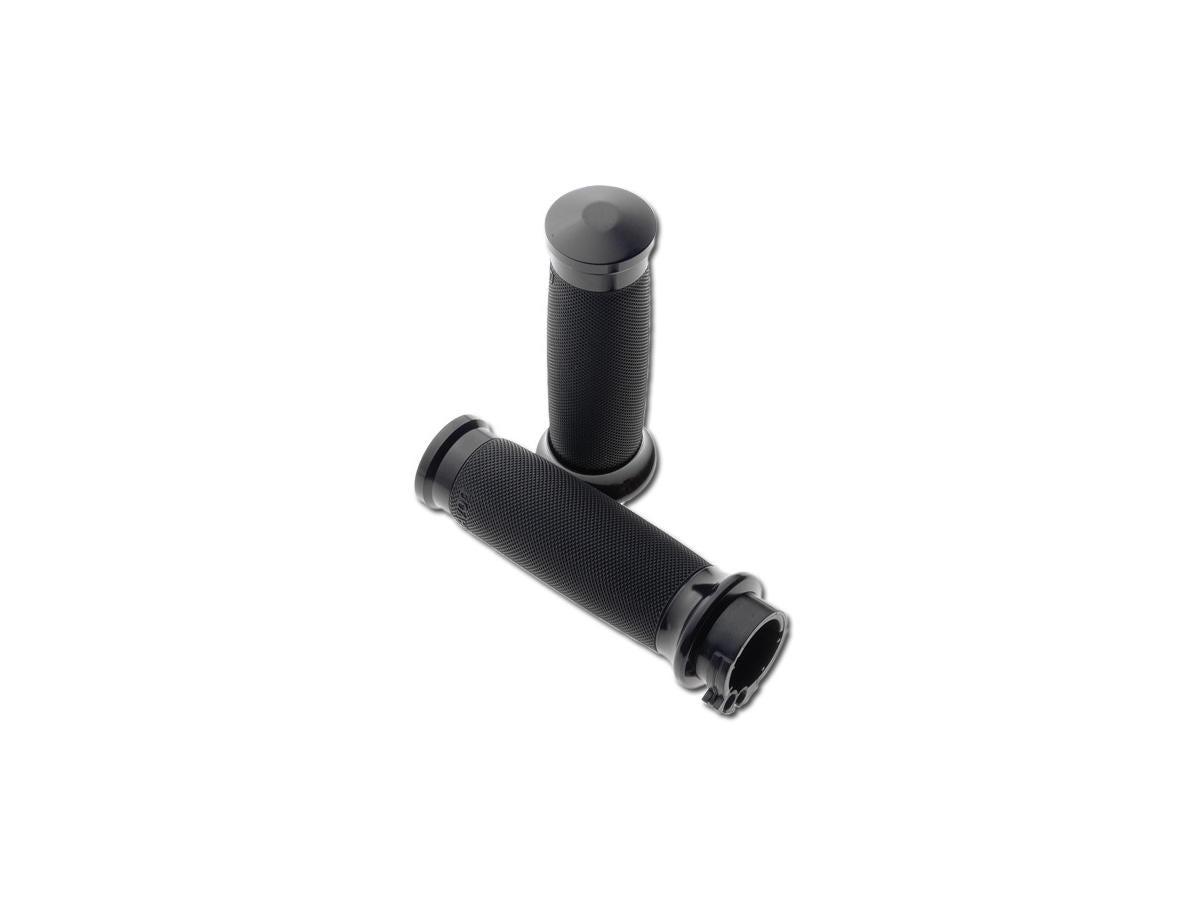 Avon Performance Grips Custom Contour Grips Black Rubber Black Anodized 1" Throttle By Wire Avon Performance Grips
