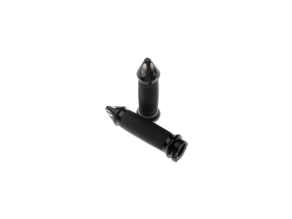 Avon Performance Grips Custom Contour Spike Grips Black Anodized 1" Throttle By Wire Avon Grips