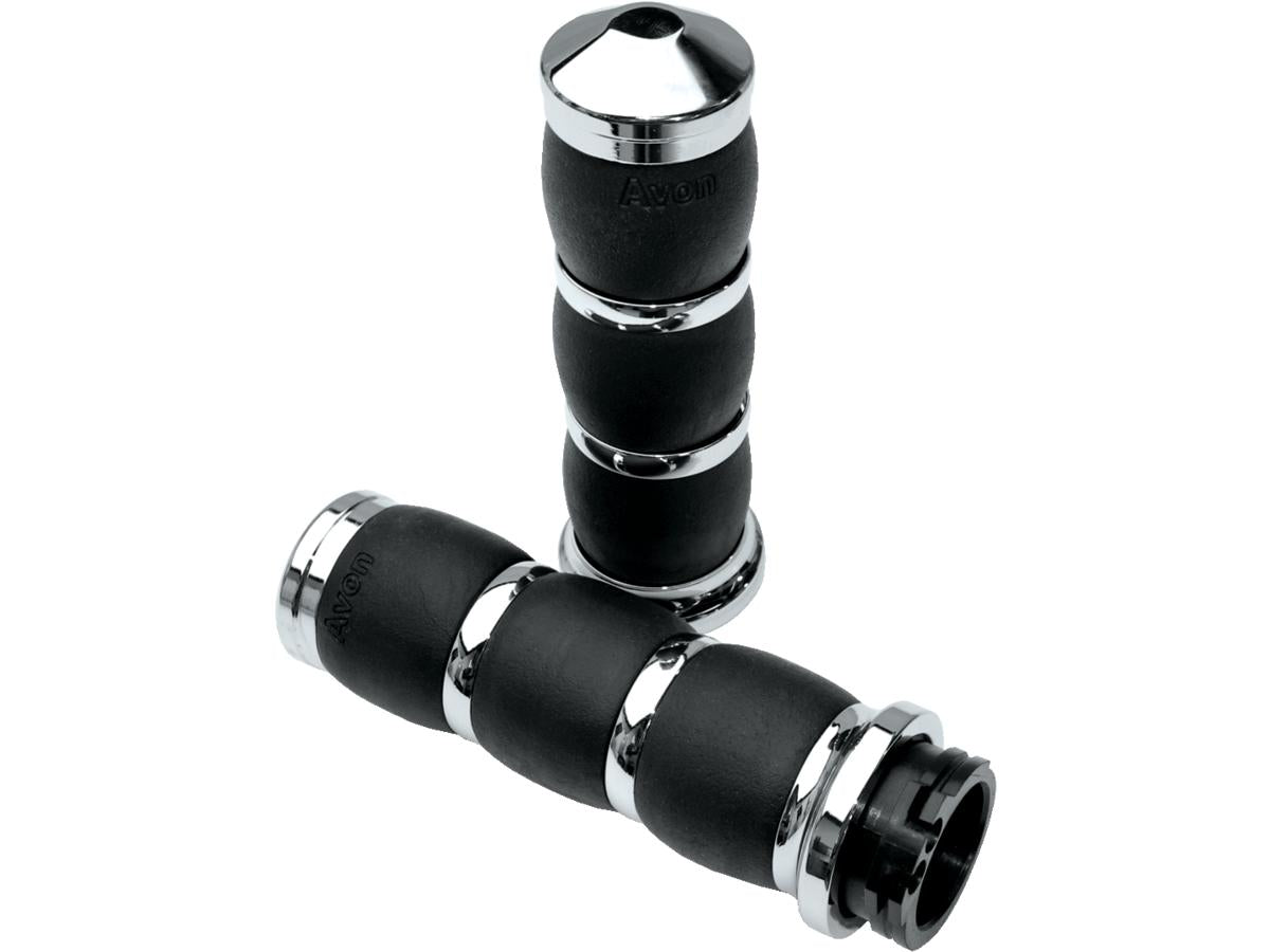 Avon Performance Grips Air Cushion Velvet Air Grips Chrome 1" Throttle Cables Avon Grips Default Title