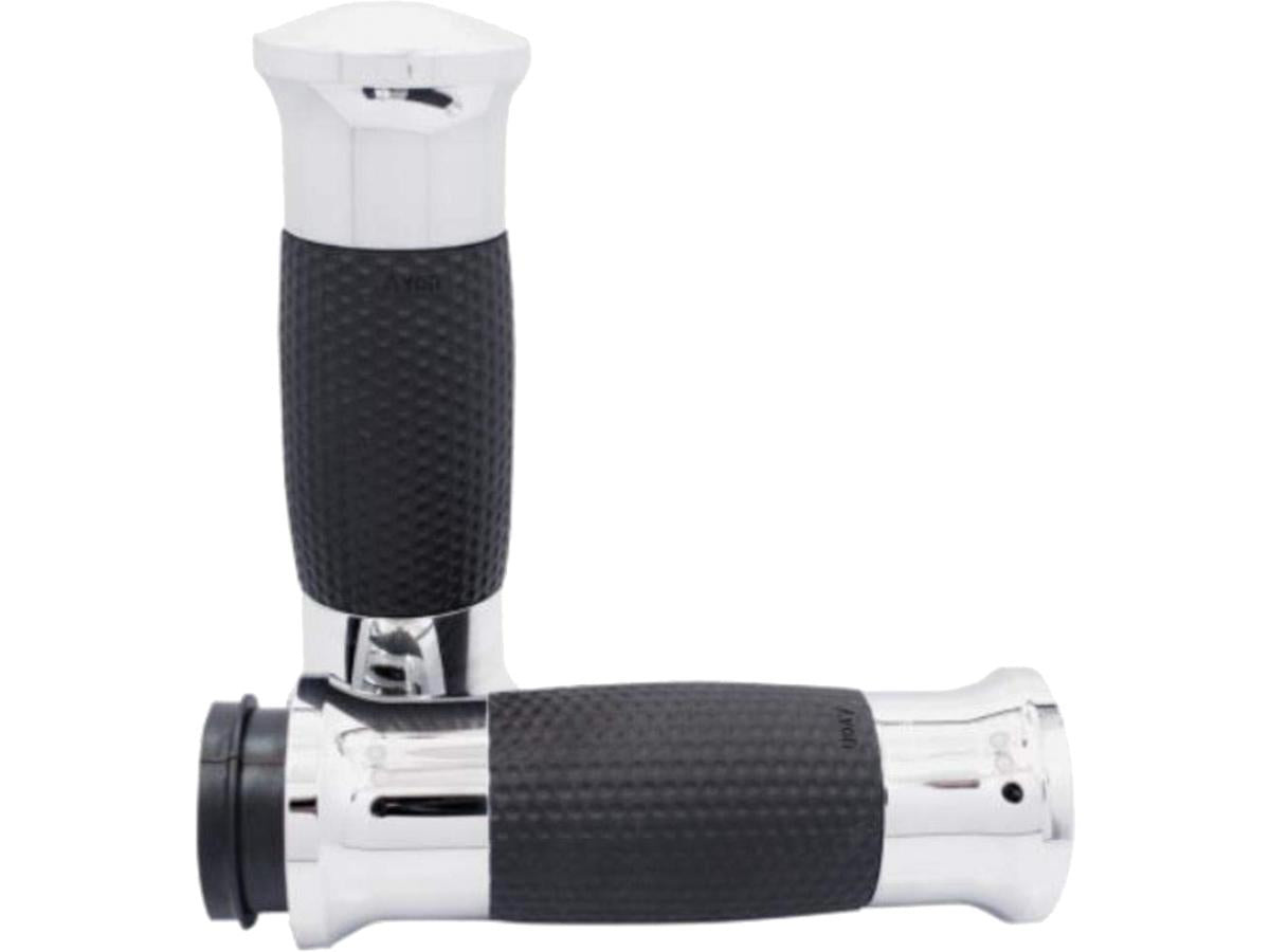 Avon Performance Grips Air Gel Grips Black Rubber Chrome 1" Throttle Cables Avon Grips Default Title