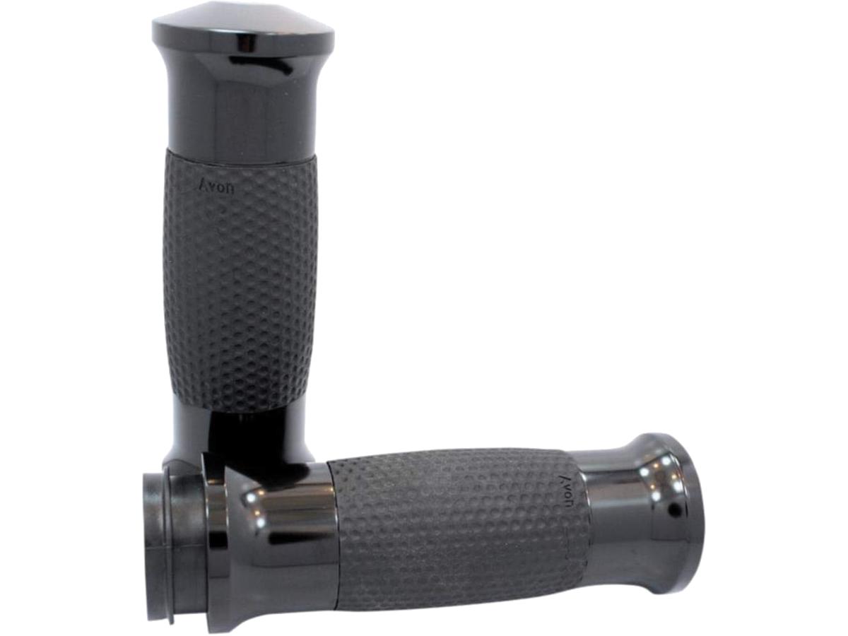Avon Performance Grips Air Gel Grips Black Rubber Black Anodized 1" Throttle Cables Avon Grips Default Title